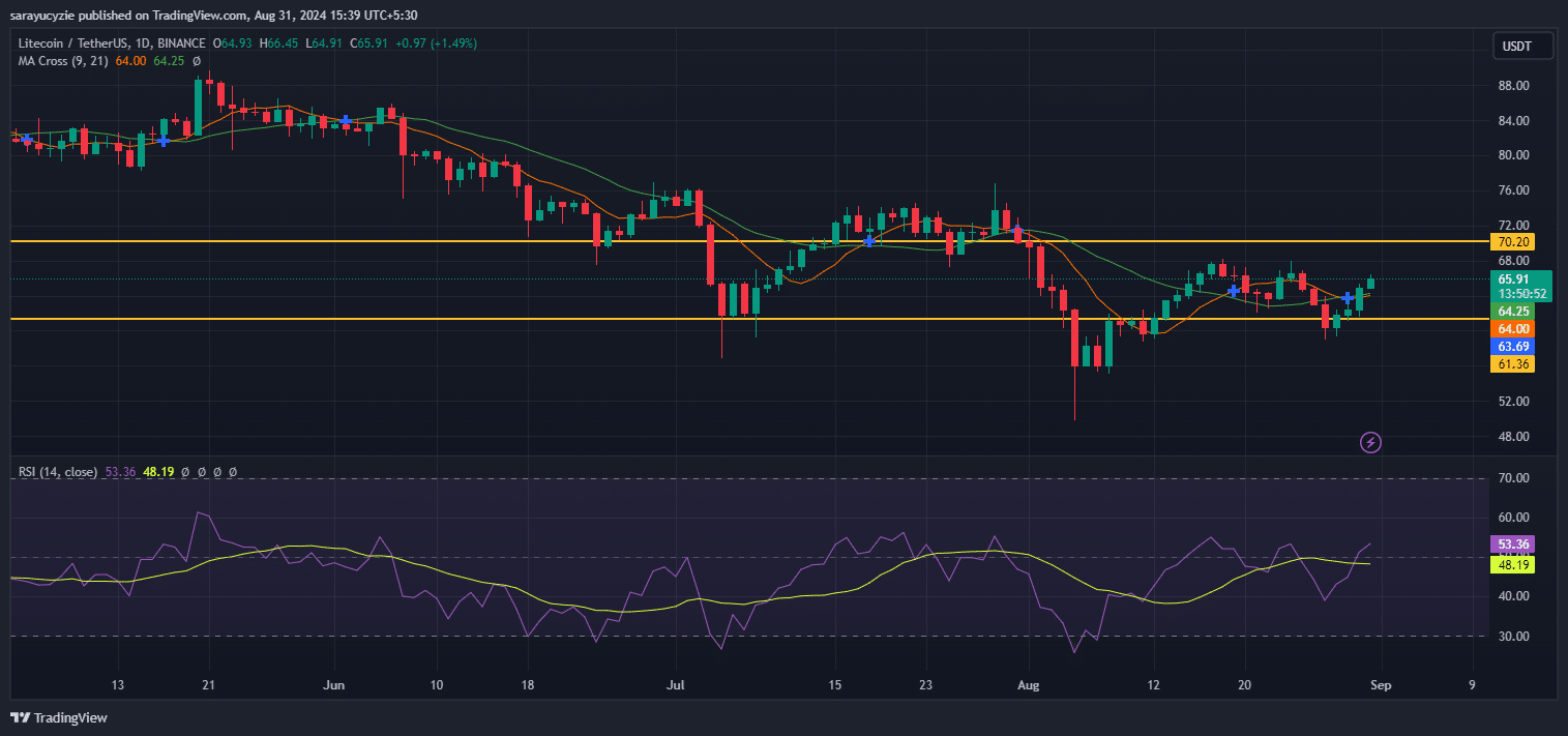 gráfico del precio de LTC