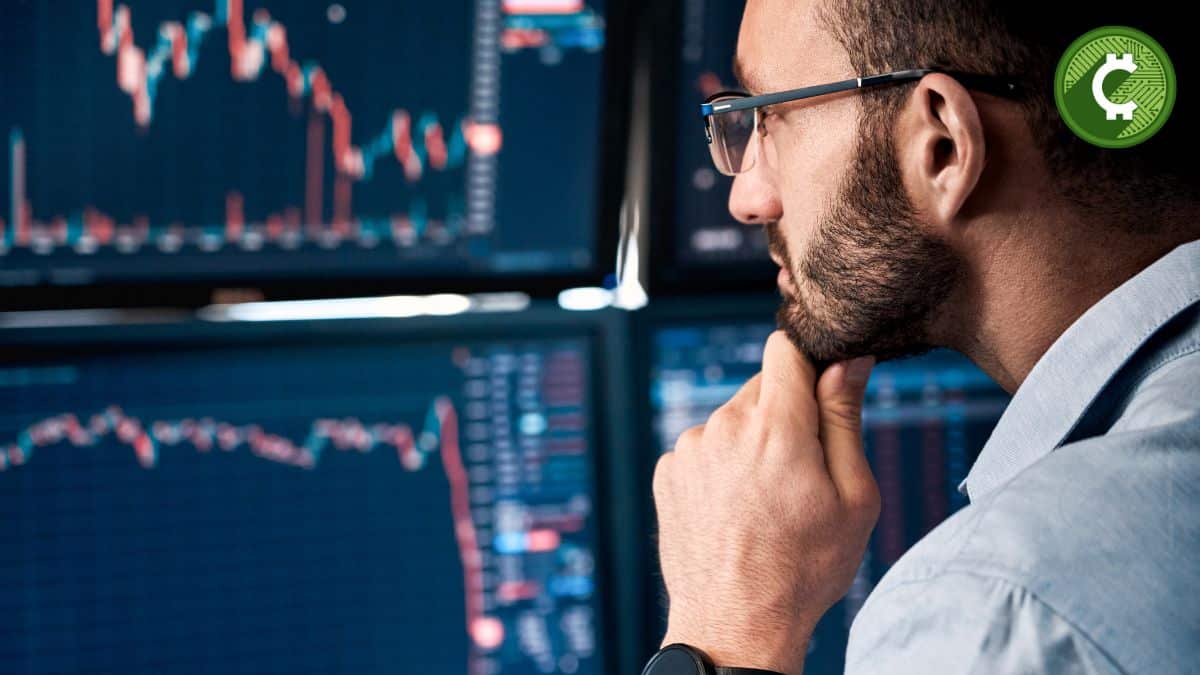 Persona analizando gráficos para hacer trading.