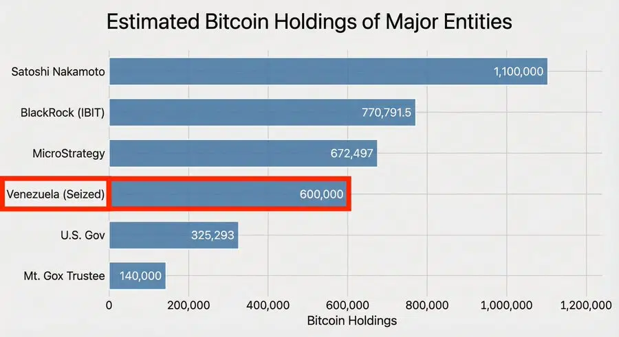 Las afirmaciones de inteligencia sugieren que Venezuela puede controlar una enorme “reserva en la sombra” de Bitcoin de hasta 600.000 BTC.