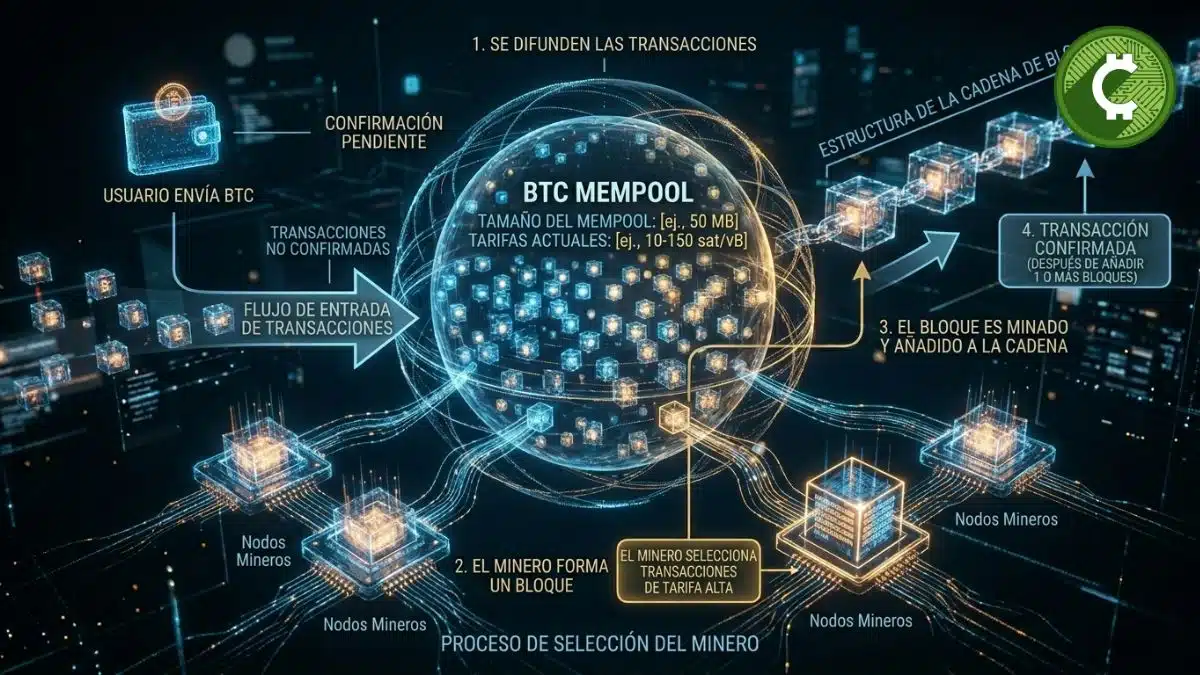 mempool de Bitcoin con transacciones en espera