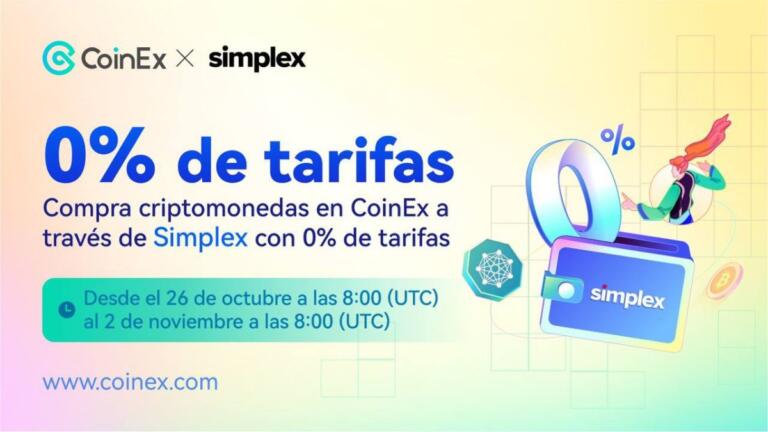 Compra criptomonedas sin comisiones: ¡La promoción conjunta de CoinEx y Simplex ya está en marcha!