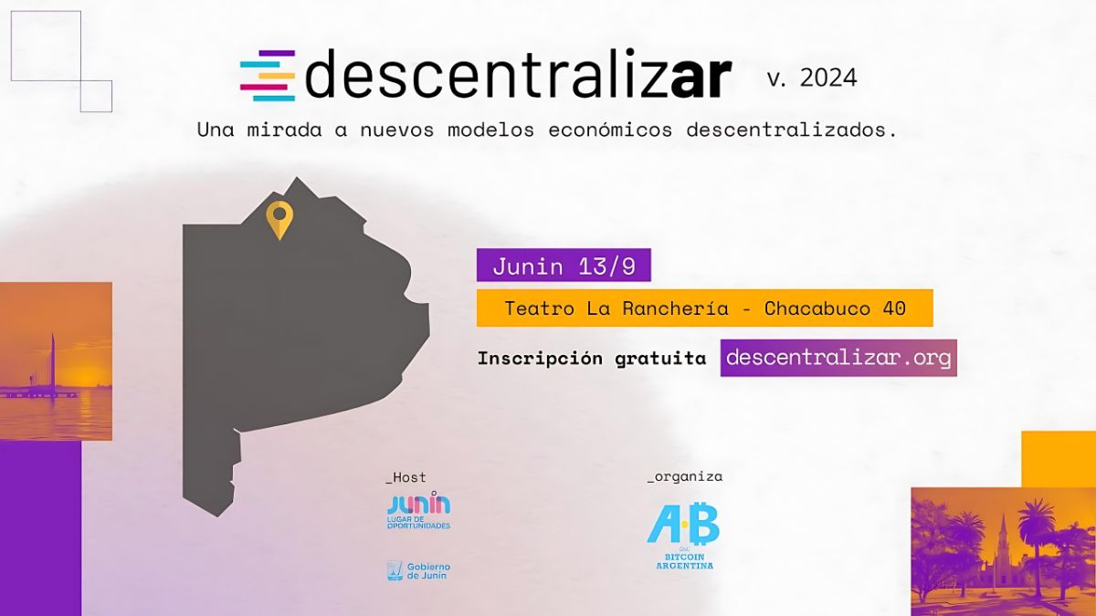 La ciudad de Junín recibirá a Descentralizar: el evento gratuito sobre Bitcoin y Criptoeconomía abierto a todo el público