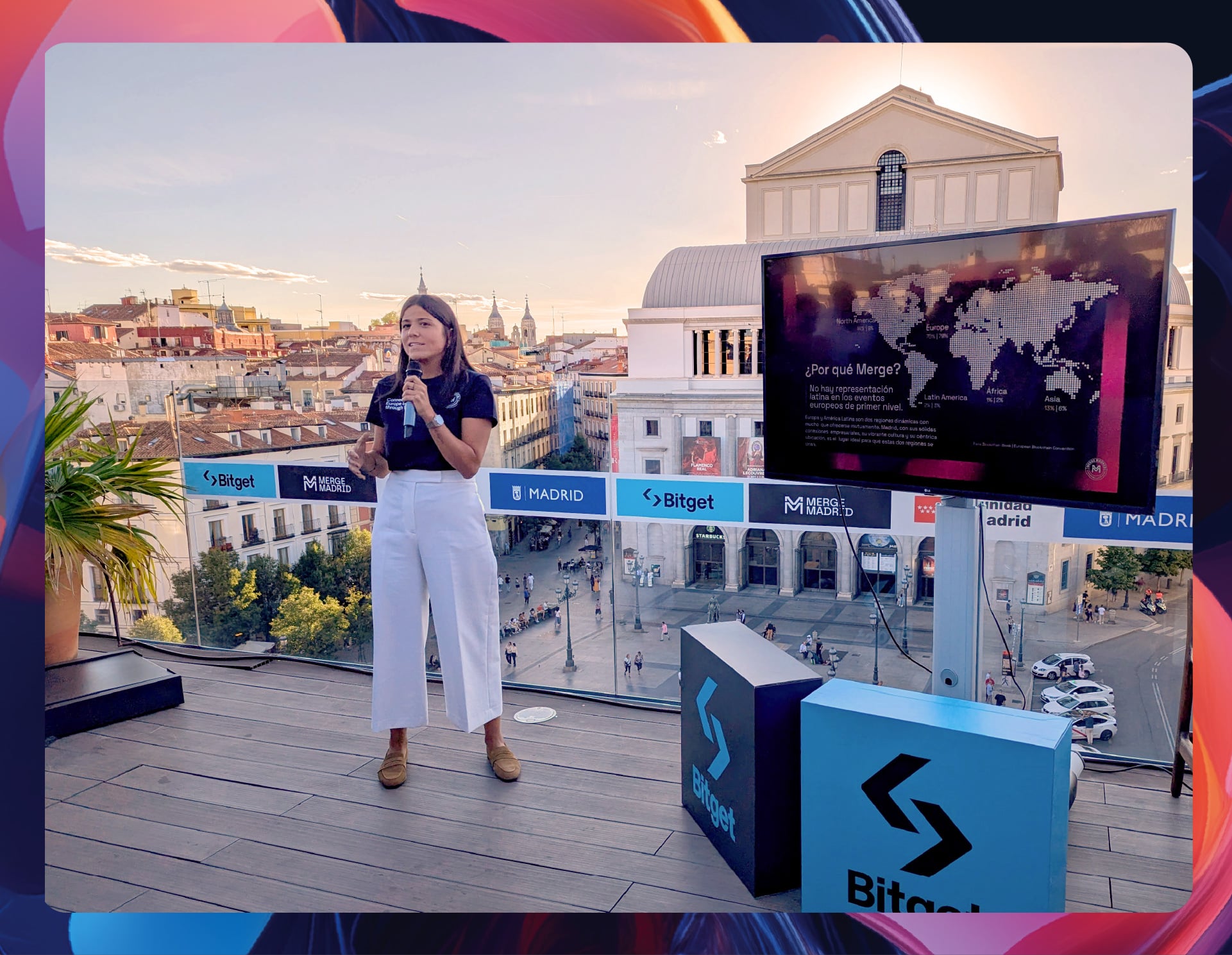 Paula Cortés, CEO y fundadora de Merge Madrid, dió unas pinceladas de lo que será este congreso que aspira a unir bajo un mismo techo a los perfiles más representativos de los ecosistemas de Europa y Latinoamérica, desde reguladores hasta protocolos y comunidades de usuarios. 