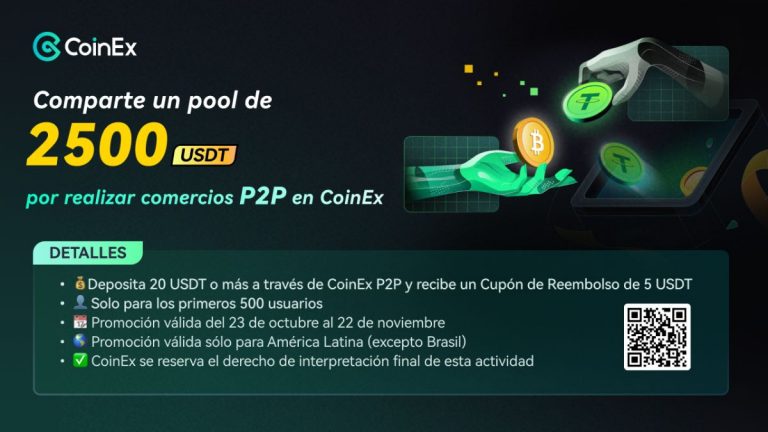 ¡Gana parte de un pool de $2.500 con CoinEx P2P!
