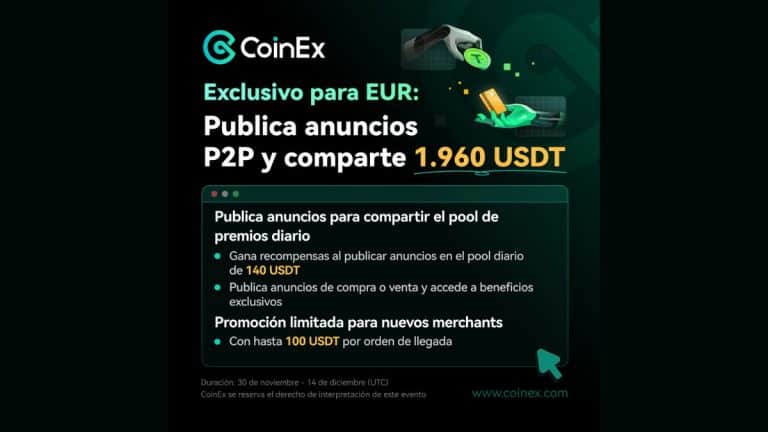 España: Publica anuncios en CoinEx P2P y comparte 1.960 USDT