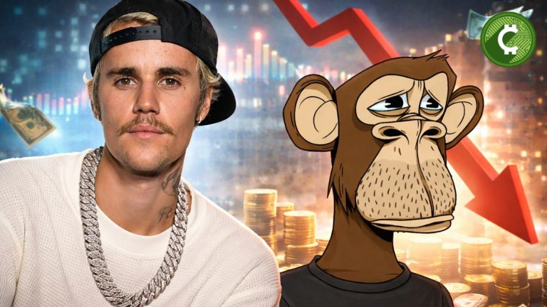 Justin Bieber compró en 2022 un NFT de Bored Ape por $1.2 millones y ahora vale cerca de $12.000, un 99% menos.