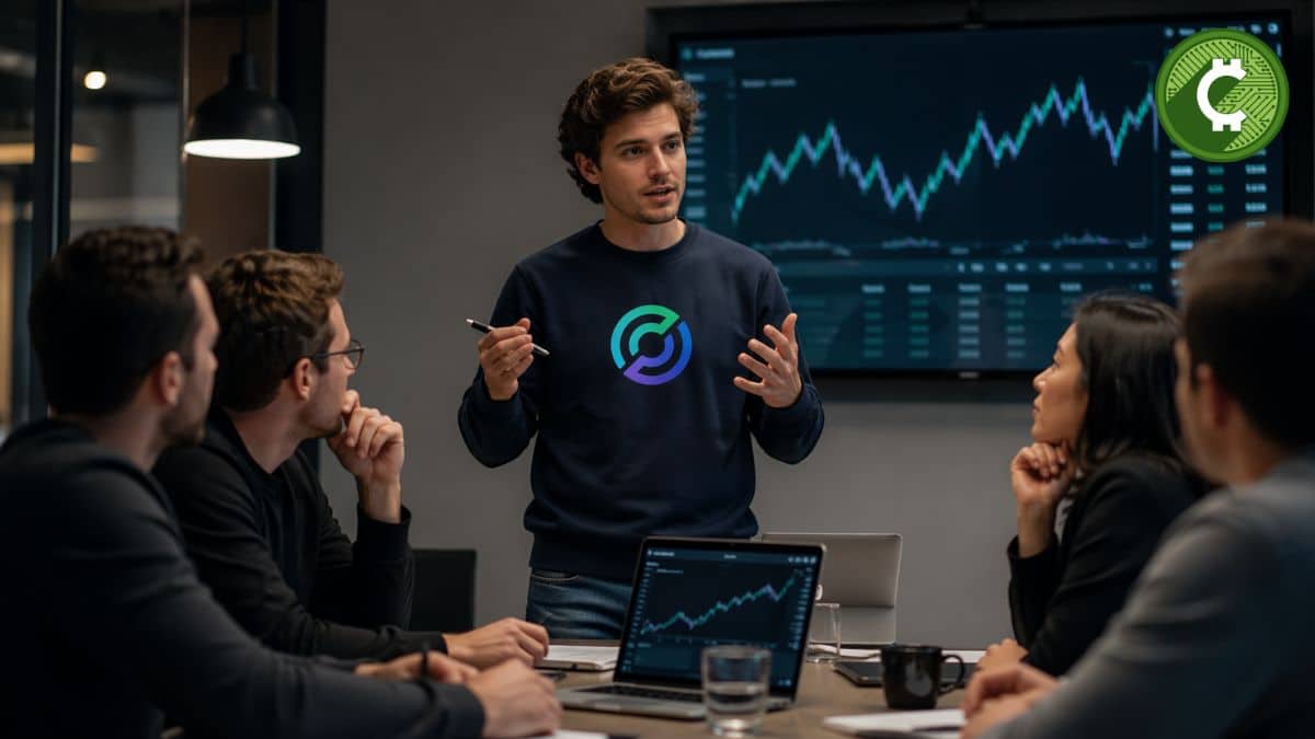 Persona de Circle presentando propuesta para resolver crisis de liquidez en Aave con USDC en entorno DeFi