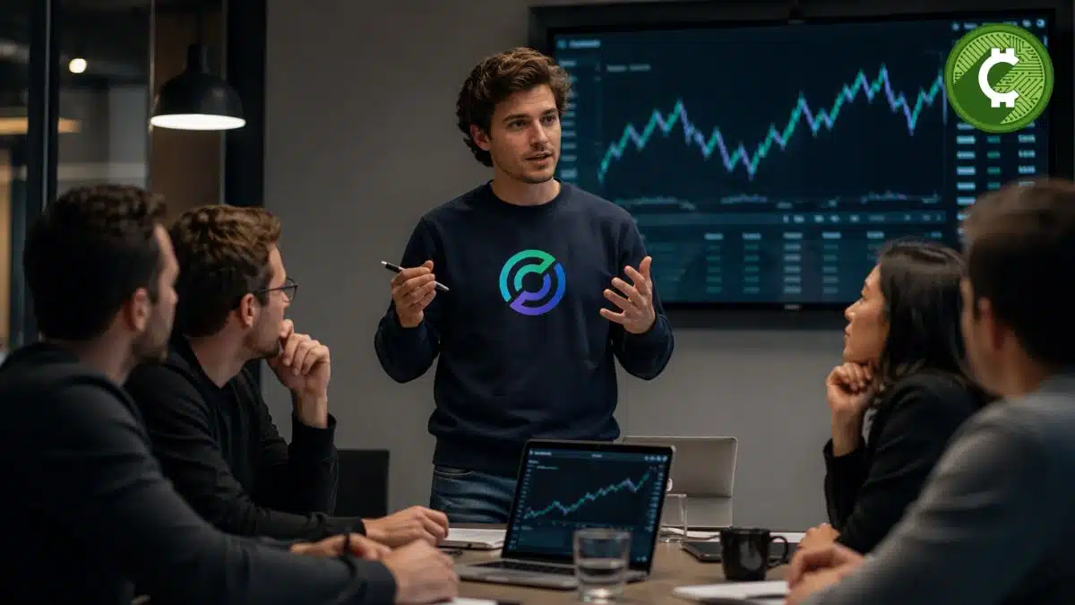 Persona de Circle presentando propuesta para resolver crisis de liquidez en Aave con USDC en entorno DeFi