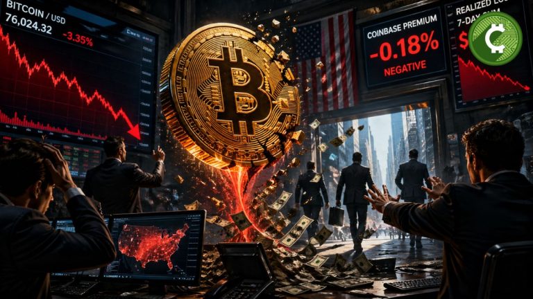 Bitcoin bajo presión con inversores institucionales vendiendo mientras el Coinbase Premium se vuelve negativo en Estados Unidos