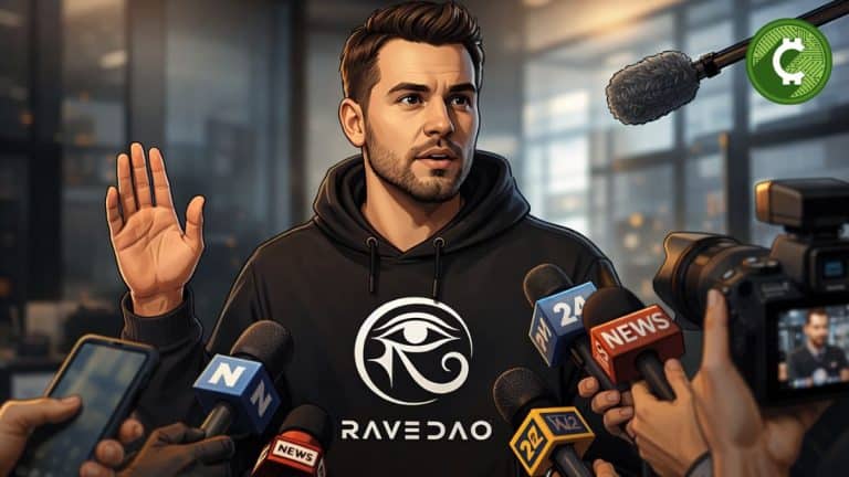Representante de RaveDAO dando declaraciones a la prensa en medio de la investigación por la caída del token RAVE y acusaciones de manipulación