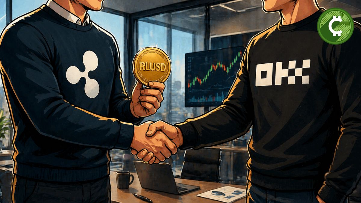 Alianza entre Ripple y OKX con RLUSD como colateral en derivados en entorno de oficina