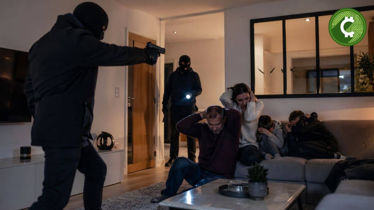 Familia en Francia siendo asaltada por hombres armados obligándolos a transferir criptomonedas