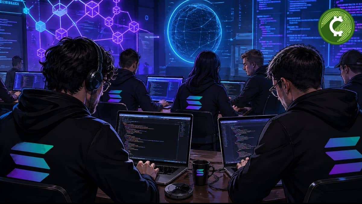 Desarrolladores de Solana programando soluciones de seguridad cuántica con firmas Falcon en computadoras