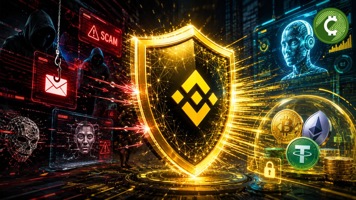 Sistema de inteligencia artificial de Binance bloqueando estafas y ataques de phishing en criptomonedas