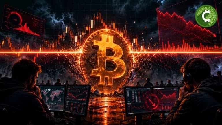 Bitcoin detenido cerca de los $82.000 con gráficos de derivados en rojo, caída del Open Interest y funding negativo en el mercado cripto.