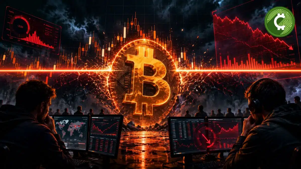 Bitcoin detenido cerca de los $82.000 con gráficos de derivados en rojo, caída del Open Interest y funding negativo en el mercado cripto.