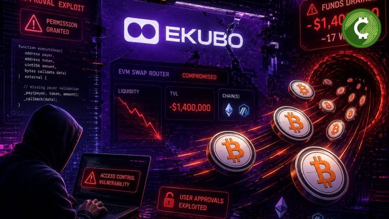 Ekubo sufre exploit en contratos EVM y pierde 1,4 millones de dólares en WBTC