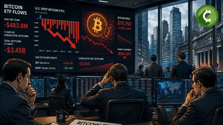 Gestores institucionales observan salidas masivas de los ETFs spot de Bitcoin mientras el precio de BTC cae y aumenta la presión bajista en el mercado.