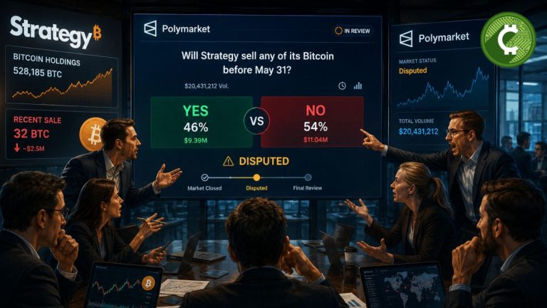 Disputa en Polymarket tras la venta de Bitcoin de Strategy antes del cierre de una apuesta de 20 millones de dólares
