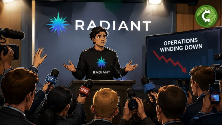Representación de Radiant Capital anunciando el cierre de sus operaciones tras no recuperarse del hack de 50 millones de dólares sufrido en 2024.