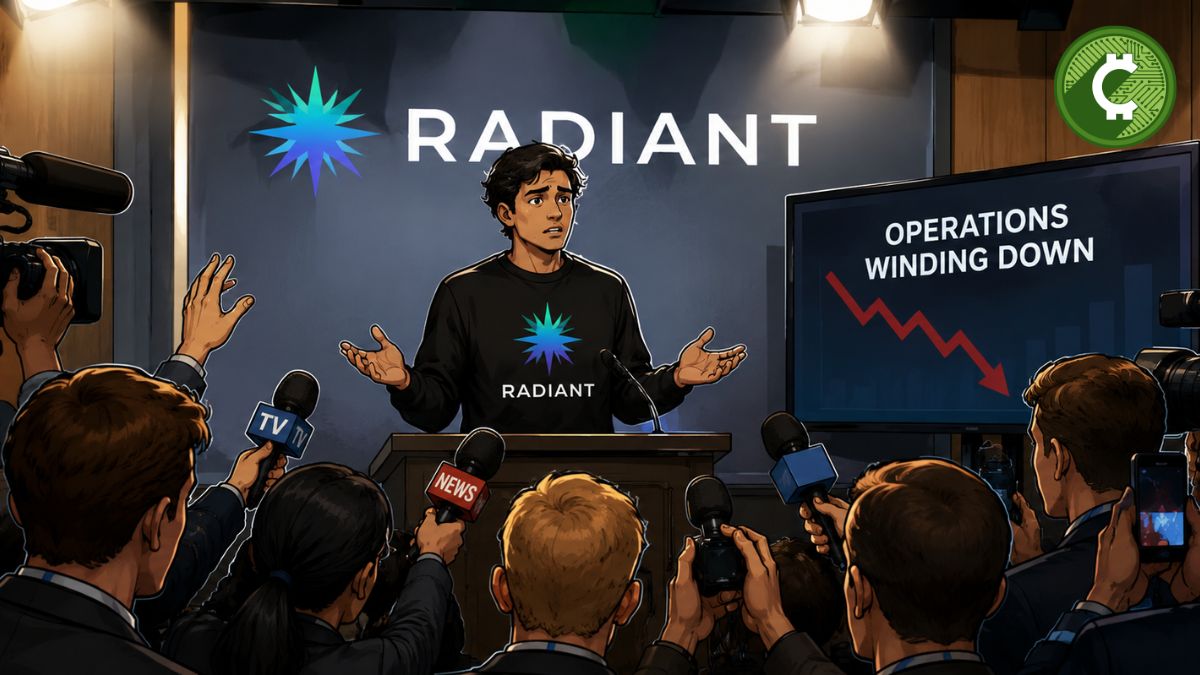 Representación de Radiant Capital anunciando el cierre de sus operaciones tras no recuperarse del hack de 50 millones de dólares sufrido en 2024.