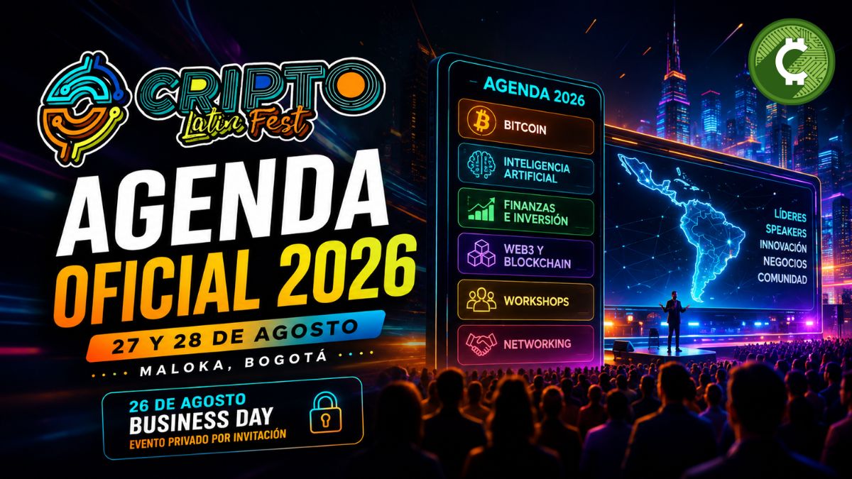Agenda del Cripto Latin Fest 2026 en Bogotá con programación del 27 y 28 de agosto
