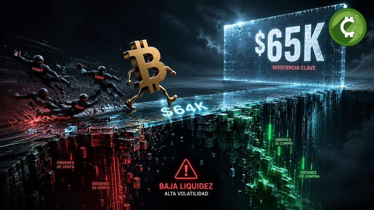 Bitcoin rebota a $64K mientras la baja liquidez aumenta la volatilidad