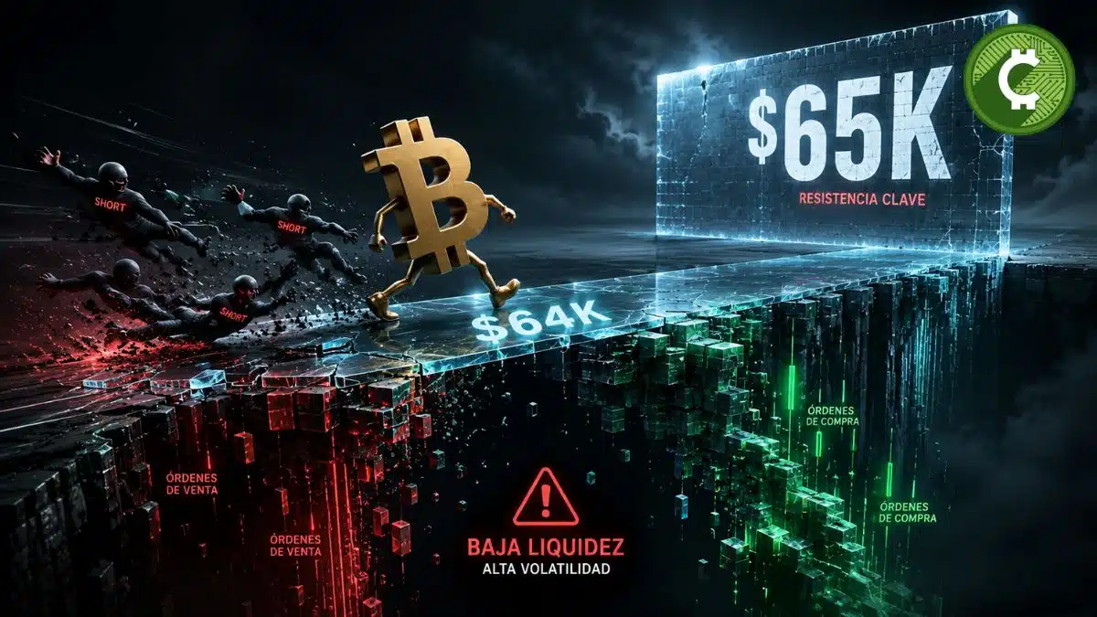 Bitcoin rebota a $64K mientras la baja liquidez aumenta la volatilidad