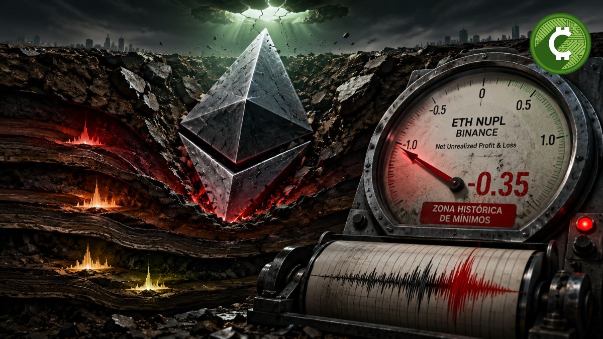 Ethereum bajo presión mientras el NUPL de Binance alcanza una zona histórica de mínimos