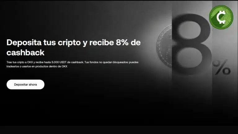 OKX ofrece 8% de cashback por depósitos de criptomonedas hasta 5.000 USDT
