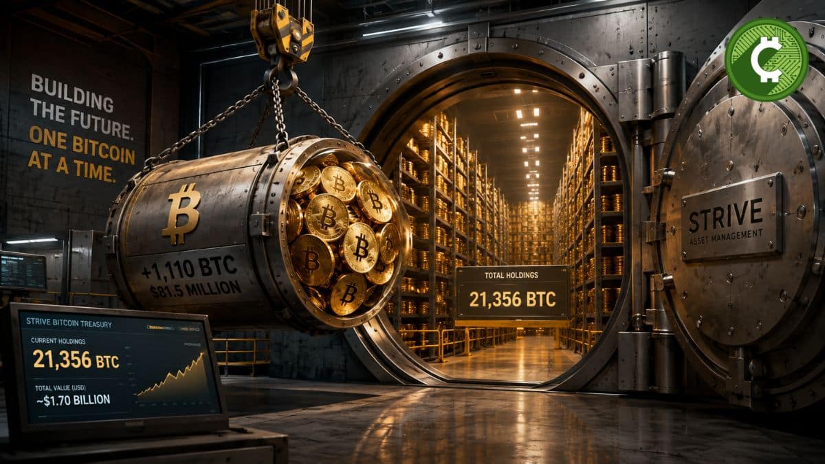 Strive amplía su tesorería de Bitcoin a 21.356 BTC tras comprar 1.110 Bitcoin