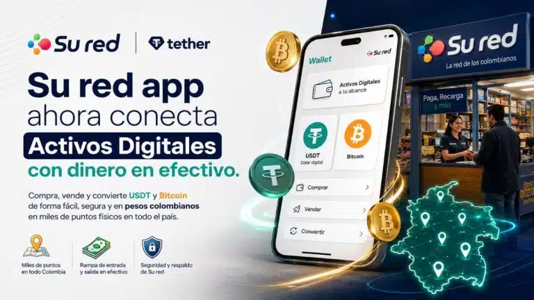 Su red conecta Bitcoin y USDT con efectivo en Colombia