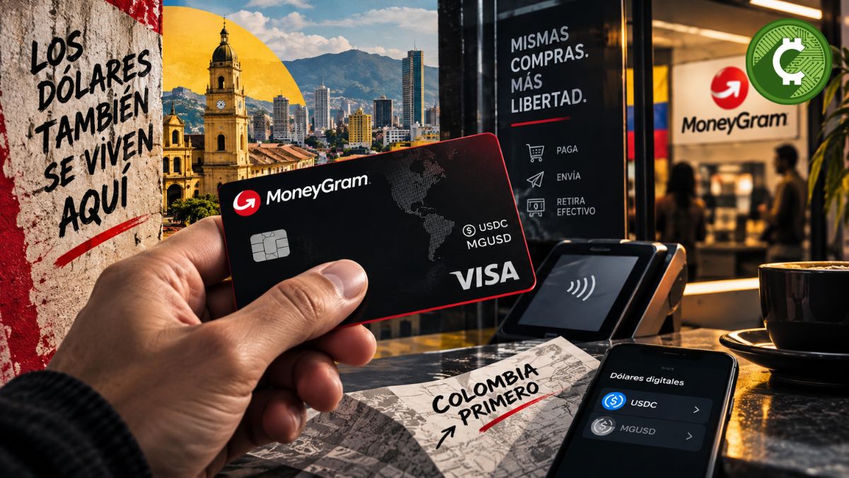 Tarjeta MoneyGram con stablecoins para gastar dólares digitales en Colombia