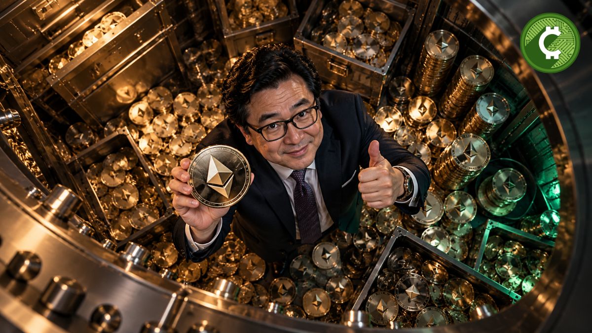 Tom Lee de Bitmine rodeado de monedas de Ethereum tras superar 6 millones de ETH