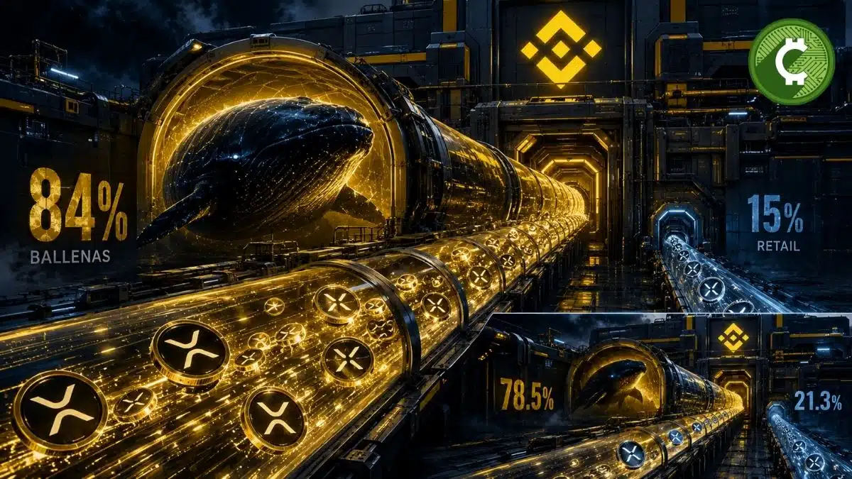 XRP en Binance con dominancia de ballenas del 84%