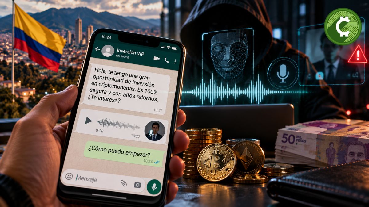 Estafas con criptomonedas e inteligencia artificial en Colombia: voces y videos falsos.