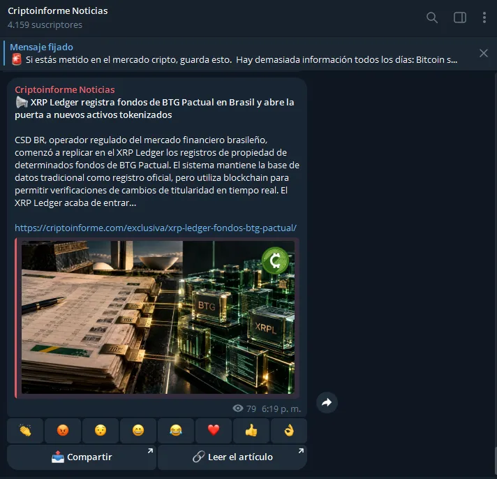 Canal de Telegram de Criptoinforme